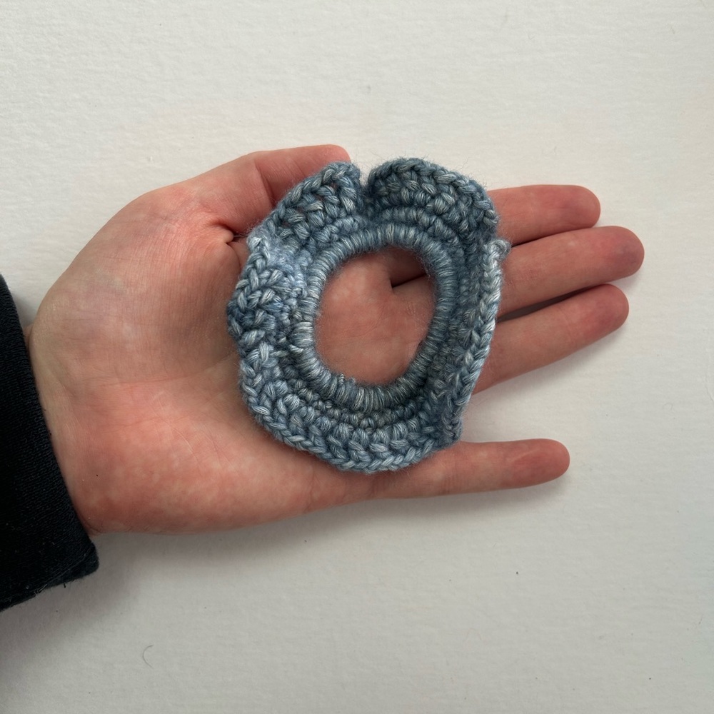 Handmade Blue Crochet Hair Scrunchie